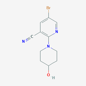 molecular formula C11H12BrN3O B1405820 5-溴-2-(4-羟基哌啶-1-基)烟腈 CAS No. 1356074-44-6