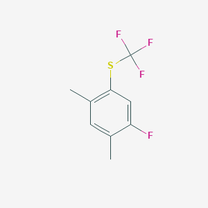 molecular formula C9H8F4S B14058211 1,5-Dimethyl-2-fluoro-4-(trifluoromethylthio)benzene 