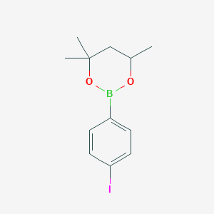 molecular formula C12H16BIO2 B1405823 2-(4-Iodophenyl)-4,4,6-trimethyl-1,3,2-dioxaborinane CAS No. 1279115-53-5