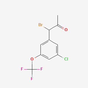 molecular formula C10H7BrClF3O2 B14058283 1-Bromo-1-(3-chloro-5-(trifluoromethoxy)phenyl)propan-2-one 