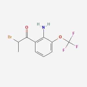 molecular formula C10H9BrF3NO2 B14058318 1-(2-Amino-3-(trifluoromethoxy)phenyl)-2-bromopropan-1-one 