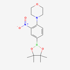 molecular formula C16H23BN2O5 B1405832 4-[2-硝基-4-(四甲基-1,3,2-二氧杂硼环-2-基)苯基]吗啉 CAS No. 1527471-35-7
