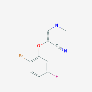 molecular formula C11H10BrFN2O B1405833 2-(2-溴-5-氟苯氧基)-3-(二甲氨基)丙-2-烯腈 CAS No. 1620478-72-9