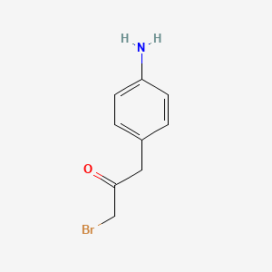 molecular formula C9H10BrNO B14058333 1-(4-Aminophenyl)-3-bromopropan-2-one 