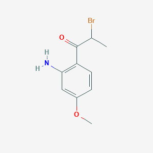 molecular formula C10H12BrNO2 B14058374 1-(2-Amino-4-methoxyphenyl)-2-bromopropan-1-one 