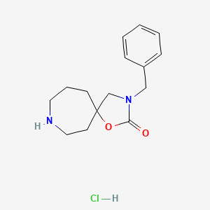 molecular formula C15H21ClN2O2 B1405844 3-苄基-1-氧杂-3,8-二氮杂螺[4.6]十一烷-2-酮盐酸盐 CAS No. 1622069-56-0