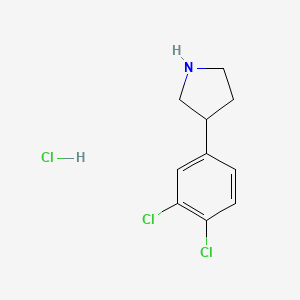 molecular formula C10H12Cl3N B1405846 3-(3,4-Dichlorophenyl)pyrrolidine hydrochloride CAS No. 1092108-79-6