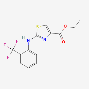 B1405847 2-(2-Trifluoromethylphenylamino)-thiazole-4-carboxylic acid ethyl ester CAS No. 1485912-23-9