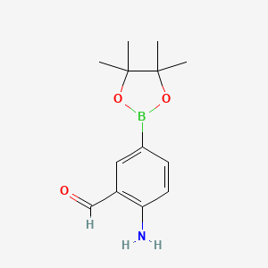 molecular formula C13H18BNO3 B1405856 2-Amino-5-(4,4,5,5-tetramethyl-1,3,2-dioxaborolan-2-yl)benzaldehyde CAS No. 1319197-32-4