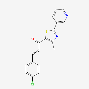 molecular formula C18H13ClN2OS B1405857 3-(4-氯苯基)-1-(4-甲基-2-吡啶-3-基-1,3-噻唑-5-基)丙-2-烯-1-酮 CAS No. 1430415-76-1