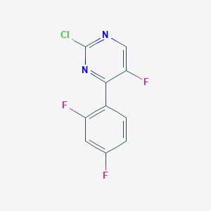 molecular formula C10H4ClF3N2 B1405867 2-Chloro-4-(2,4-difluorophenyl)-5-fluoropyrimidine CAS No. 1402545-53-2