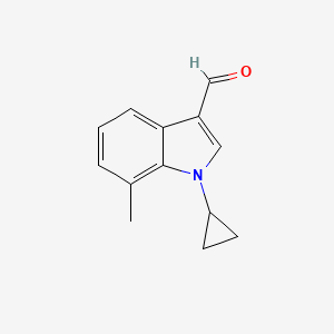 molecular formula C13H13NO B1405869 1-cyclopropyl-7-methyl-1H-indole-3-carbaldehyde CAS No. 1350760-52-9