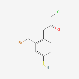 1-(2-(Bromomethyl)-4-mercaptophenyl)-3-chloropropan-2-one