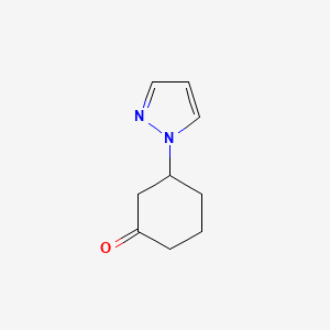 molecular formula C9H12N2O B1405896 3-(1H-吡唑-1-基)环己烷-1-酮 CAS No. 933795-55-2