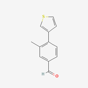 molecular formula C12H10OS B1405902 3-Methyl-4-(thiophen-3-yl)benzaldehyde CAS No. 1504080-86-7