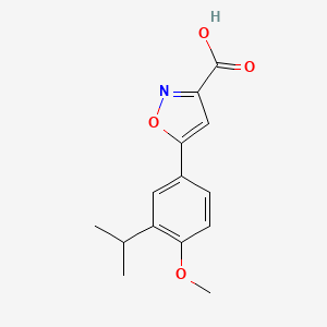 molecular formula C14H15NO4 B1405905 5-(3-异丙基-4-甲氧基苯基)异恶唑-3-羧酸 CAS No. 1216189-29-5
