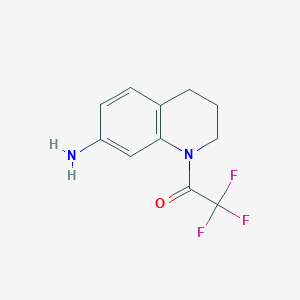 molecular formula C11H11F3N2O B1405906 1-(7-Amino-3,4-dihydroquinolin-1(2H)-yl)-2,2,2-trifluoroethanone CAS No. 582324-93-4