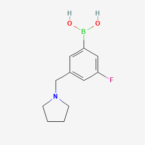 molecular formula C11H15BFNO2 B1405907 (3-氟-5-(吡咯烷-1-基甲基)苯基)硼酸 CAS No. 1704066-80-7