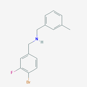 molecular formula C15H15BrFN B1405919 [(4-溴-3-氟苯基)甲基][(3-甲基苯基)甲基]胺 CAS No. 1487306-09-1