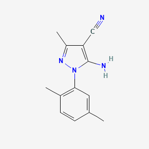 molecular formula C13H14N4 B1405925 5-氨基-1-(2,5-二甲苯基)-3-甲基-1H-吡唑-4-腈 CAS No. 1245052-17-8