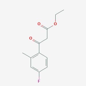 molecular formula C12H13FO3 B1405926 Ethyl (4-fluoro-2-methylbenzoyl)acetate CAS No. 1397193-30-4