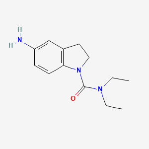 molecular formula C13H19N3O B1405927 5-氨基-N,N-二乙基-2,3-二氢-1H-吲哚-1-甲酰胺 CAS No. 1539162-84-9