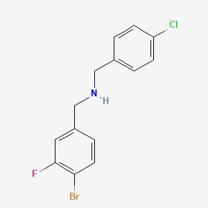molecular formula C14H12BrClFN B1405928 [(4-溴-3-氟苯基)甲基][(4-氯苯基)甲基]胺 CAS No. 1466826-15-2