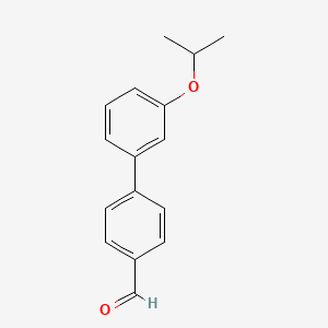 molecular formula C16H16O2 B1405945 4-[3-(丙-2-氧基)苯基]苯甲醛 CAS No. 1499938-57-6