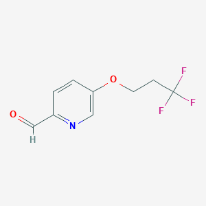 molecular formula C9H8F3NO2 B1405946 5-(3,3,3-Trifluoropropoxy)picolinaldehyde CAS No. 1521796-38-2