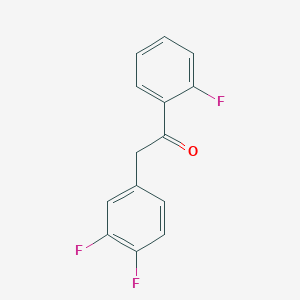 molecular formula C14H9F3O B1405949 2-(3,4-Difluorophenyl)-1-(2-fluorophenyl)ethanone CAS No. 1519952-50-1