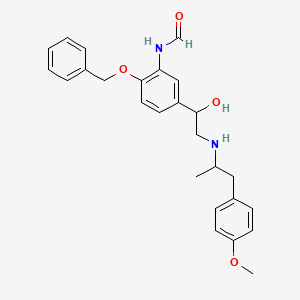 N-[5-[1-hydroxy-2-[1-(4-methoxyphenyl)propan-2-ylamino]ethyl]-2-phenylmethoxyphenyl]formamide