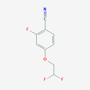 molecular formula C9H6F3NO B1405971 4-(2,2-二氟乙氧基)-2-氟苯甲腈 CAS No. 1539535-70-0