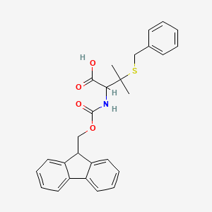 molecular formula C27H27NO4S B14059721 3-benzylsulfanyl-2-(9H-fluoren-9-ylmethoxycarbonylamino)-3-methylbutanoic acid 