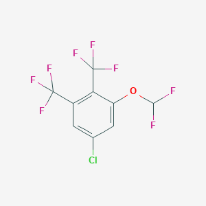 molecular formula C9H3ClF8O B14059761 1,2-Bis(trifluoromethyl)-5-chloro-3-(difluoromethoxy)benzene 