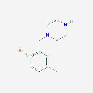 molecular formula C12H17BrN2 B1405981 1-[(2-溴-5-甲基苯基)甲基]哌嗪 CAS No. 1499771-58-2