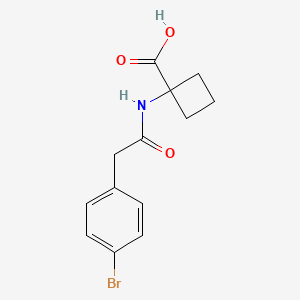 molecular formula C13H14BrNO3 B1405992 1-[2-(4-溴苯基)乙酰胺基]环丁烷-1-羧酸 CAS No. 1531008-33-9