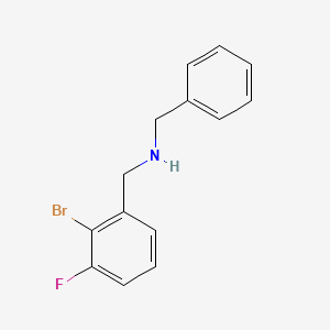 molecular formula C14H13BrFN B1406005 苄基[(2-溴-3-氟苯基)甲基]胺 CAS No. 1540442-72-5