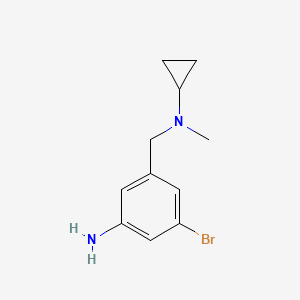 molecular formula C11H15BrN2 B1406008 3-溴-5-{[环丙基(甲基)氨基]甲基}苯胺 CAS No. 1517715-34-2