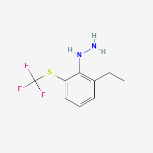 molecular formula C9H11F3N2S B14060144 1-(2-Ethyl-6-(trifluoromethylthio)phenyl)hydrazine 