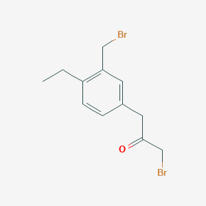 molecular formula C12H14Br2O B14060146 1-Bromo-3-(3-(bromomethyl)-4-ethylphenyl)propan-2-one 