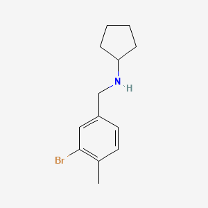 molecular formula C13H18BrN B1406017 N-[(3-bromo-4-methylphenyl)methyl]cyclopentanamine CAS No. 1512002-20-8