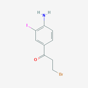 molecular formula C9H9BrINO B14060203 1-(4-Amino-3-iodophenyl)-3-bromopropan-1-one 