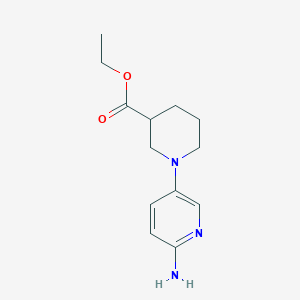molecular formula C13H19N3O2 B1406032 乙酸1-(6-氨基吡啶-3-基)哌啶-3-羧酸乙酯 CAS No. 1018556-57-4