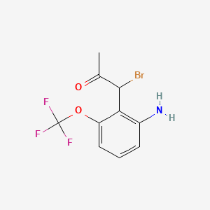 molecular formula C10H9BrF3NO2 B14060462 1-(2-Amino-6-(trifluoromethoxy)phenyl)-1-bromopropan-2-one 