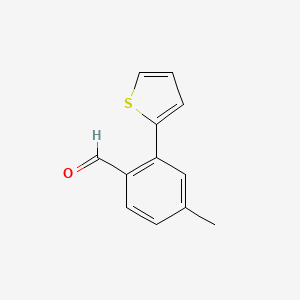 molecular formula C12H10OS B1406047 4-甲基-2-(噻吩-2-基)苯甲醛 CAS No. 1555764-04-9