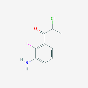 molecular formula C9H9ClINO B14060491 1-(3-Amino-2-iodophenyl)-2-chloropropan-1-one 