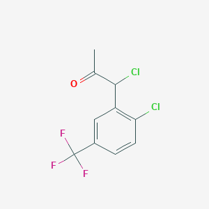 molecular formula C10H7Cl2F3O B14060509 1-Chloro-1-(2-chloro-5-(trifluoromethyl)phenyl)propan-2-one 