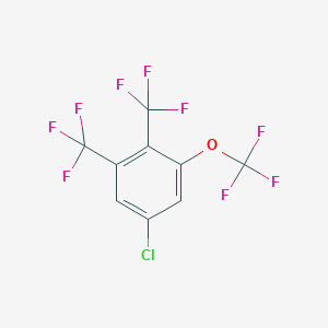 molecular formula C9H2ClF9O B14060515 1,2-Bis(trifluoromethyl)-5-chloro-3-(trifluoromethoxy)benzene 