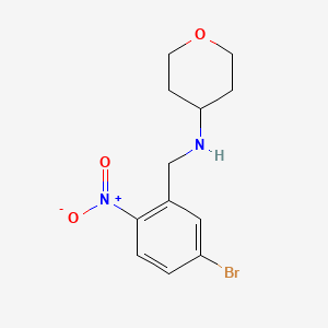 molecular formula C12H15BrN2O3 B1406052 N-[(5-溴-2-硝基苯基)甲基]氧杂-4-胺 CAS No. 1554637-93-2