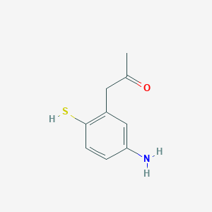 molecular formula C9H11NOS B14060526 1-(5-Amino-2-mercaptophenyl)propan-2-one 